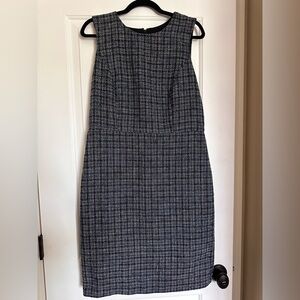 Banana Republic Black and White Tweed Midi Dress